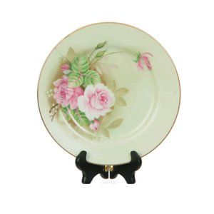 Vintage Lefton Heritage Rose Small Plate Signed 7 1/4 inches wide